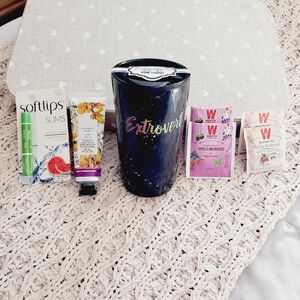 10 STRAWBERRY STREET "EXTROVERT" Double Wall Ceramic Tumbler Mug- NWT